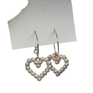 Gold, heart hoop, earings